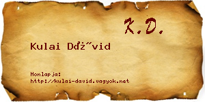 Kulai Dávid névjegykártya